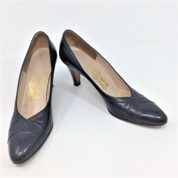 Salvatore Ferragamo Shoes - Salvatore Ferragamo Vintage Heels Black 7.5 AAAA